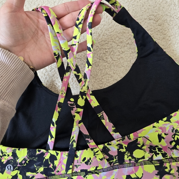 Lululemon Energy Bra *Medium Support, B–D Cups Inflect Floral Highlight Yellow - Picture 7 of 9